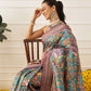 Women's Soft Tusser Silk Digital Printed Kalamkari Saree With Viscous Jacquard Border