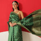 Soft Silk Bandhani Printed Saree With Zari Border & Tassels