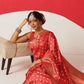 Soft Silk Bandhani Printed Saree With Zari Border & Tassels