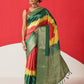 Digital Printed Soft Silk Saree With Zari Border & Tassels
