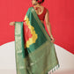 Digital Printed Soft Silk Saree With Zari Border & Tassels