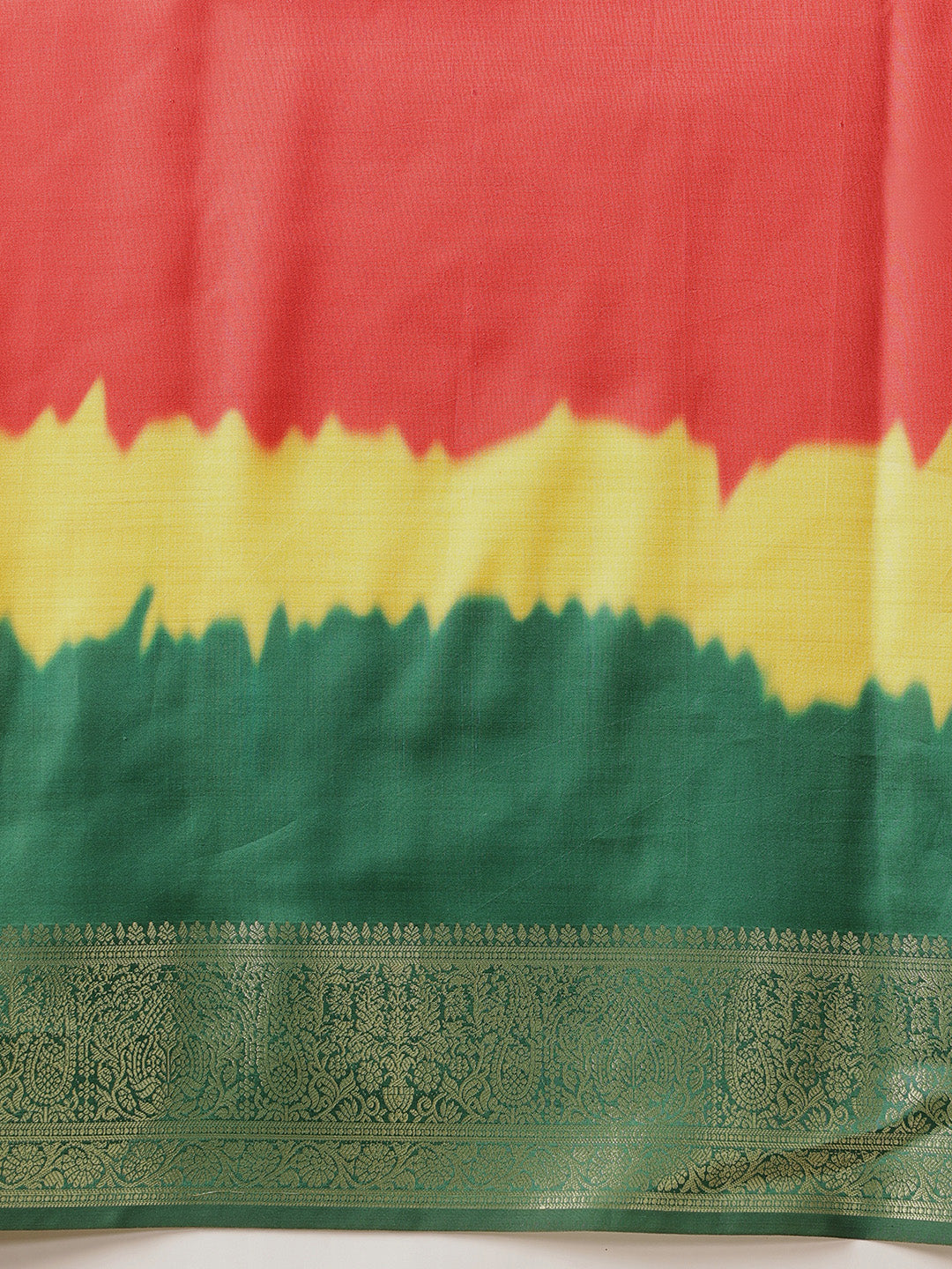 Digital Printed Soft Silk Saree With Zari Border & Tassels
