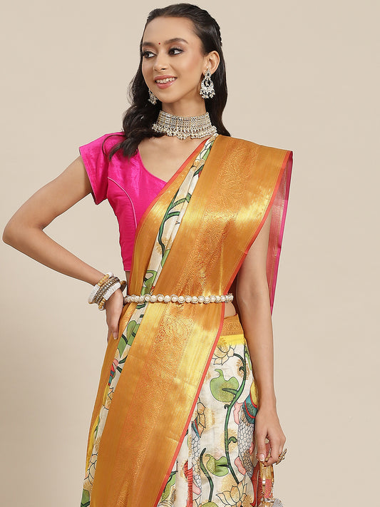 Women's Banarasi Art Silk Digital Print Saree