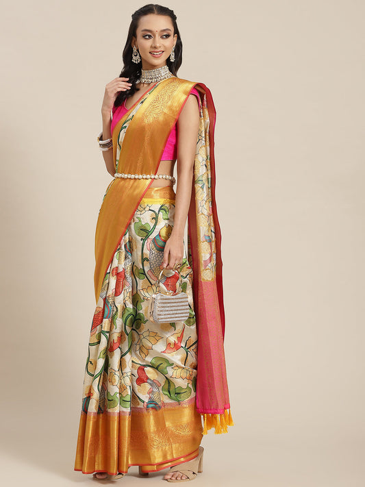 Women's Banarasi Art Silk Digital Print Saree