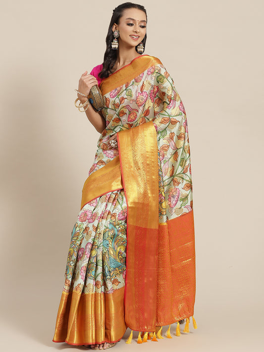 Women's Banarasi Art Silk Digital Print Saree