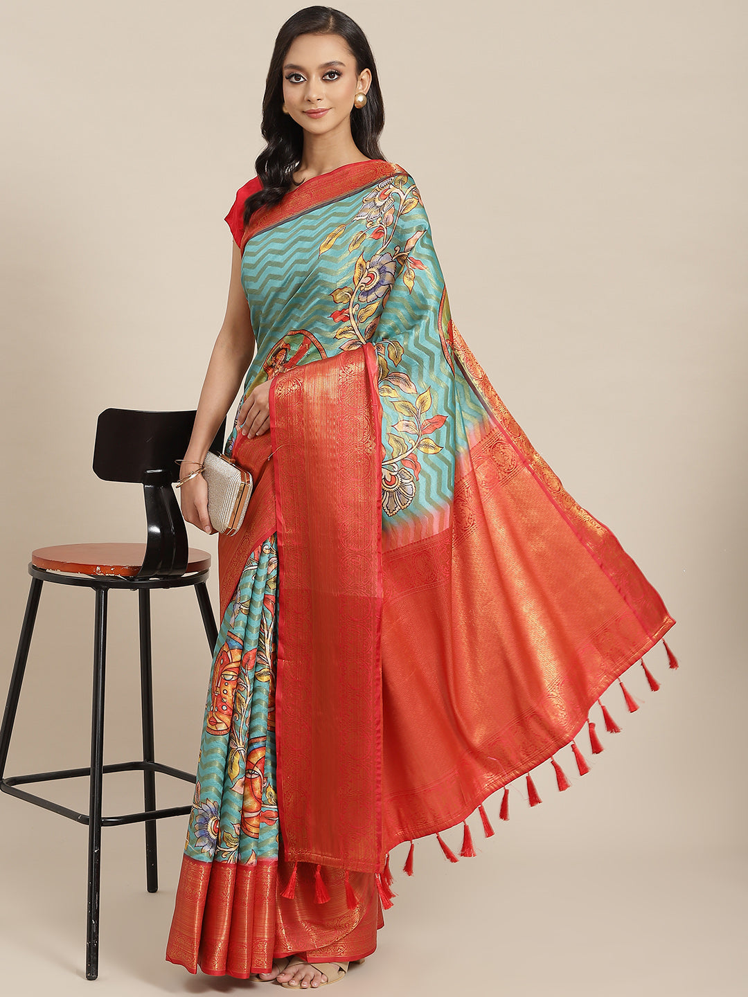 Women's Banarasi Art Silk Digital Print Saree