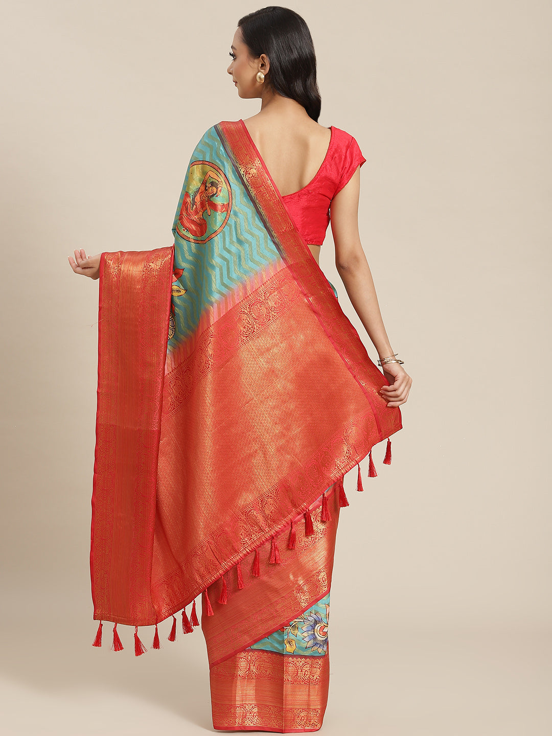 Women's Banarasi Art Silk Digital Print Saree
