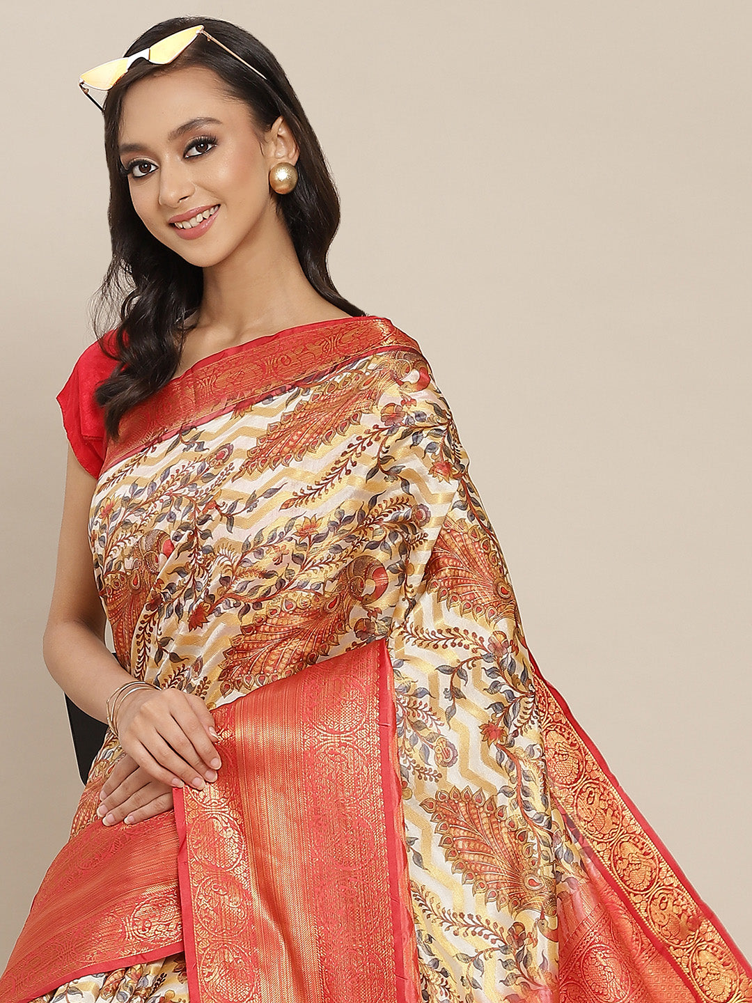 Women's Banarasi Art Silk Digital Print Saree
