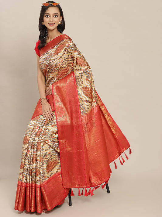 Women's Banarasi Art Silk Digital Print Saree