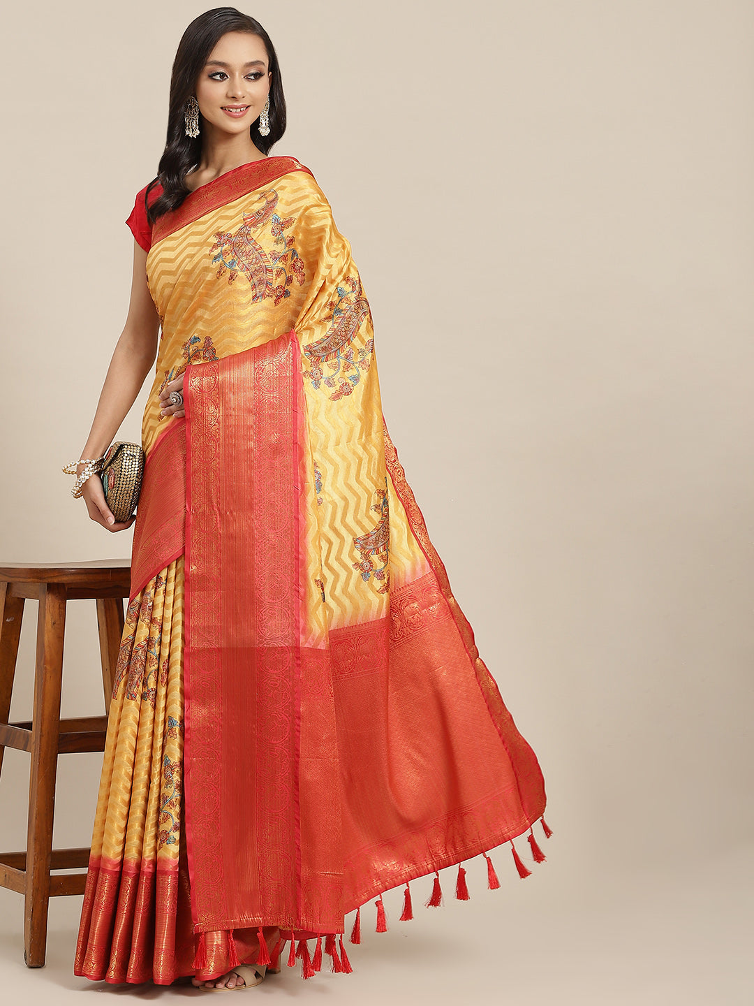 Women's Banarasi Art Silk Digital Print Saree