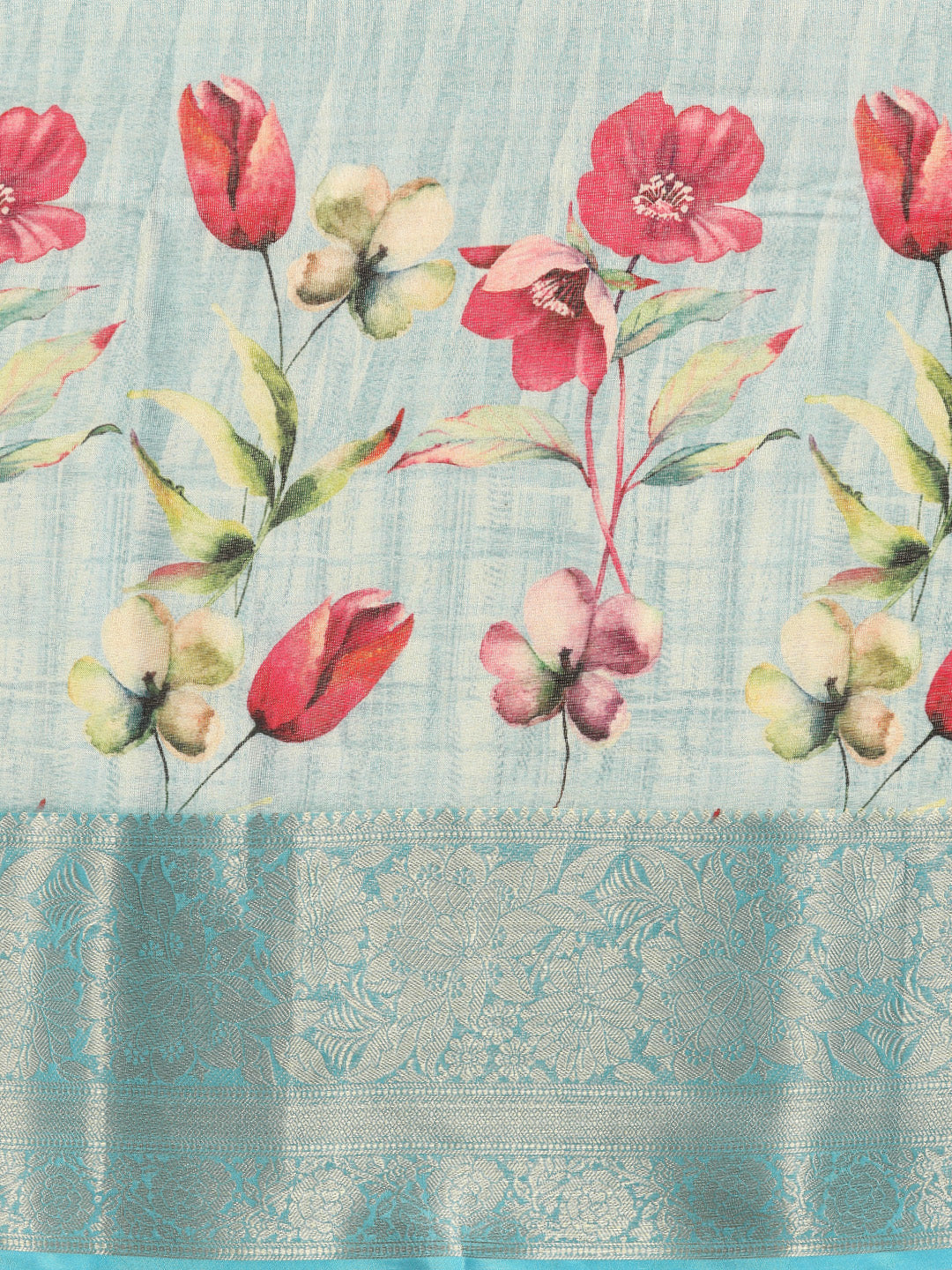 Tissue Silk Zari Woven Digital Printed Saree