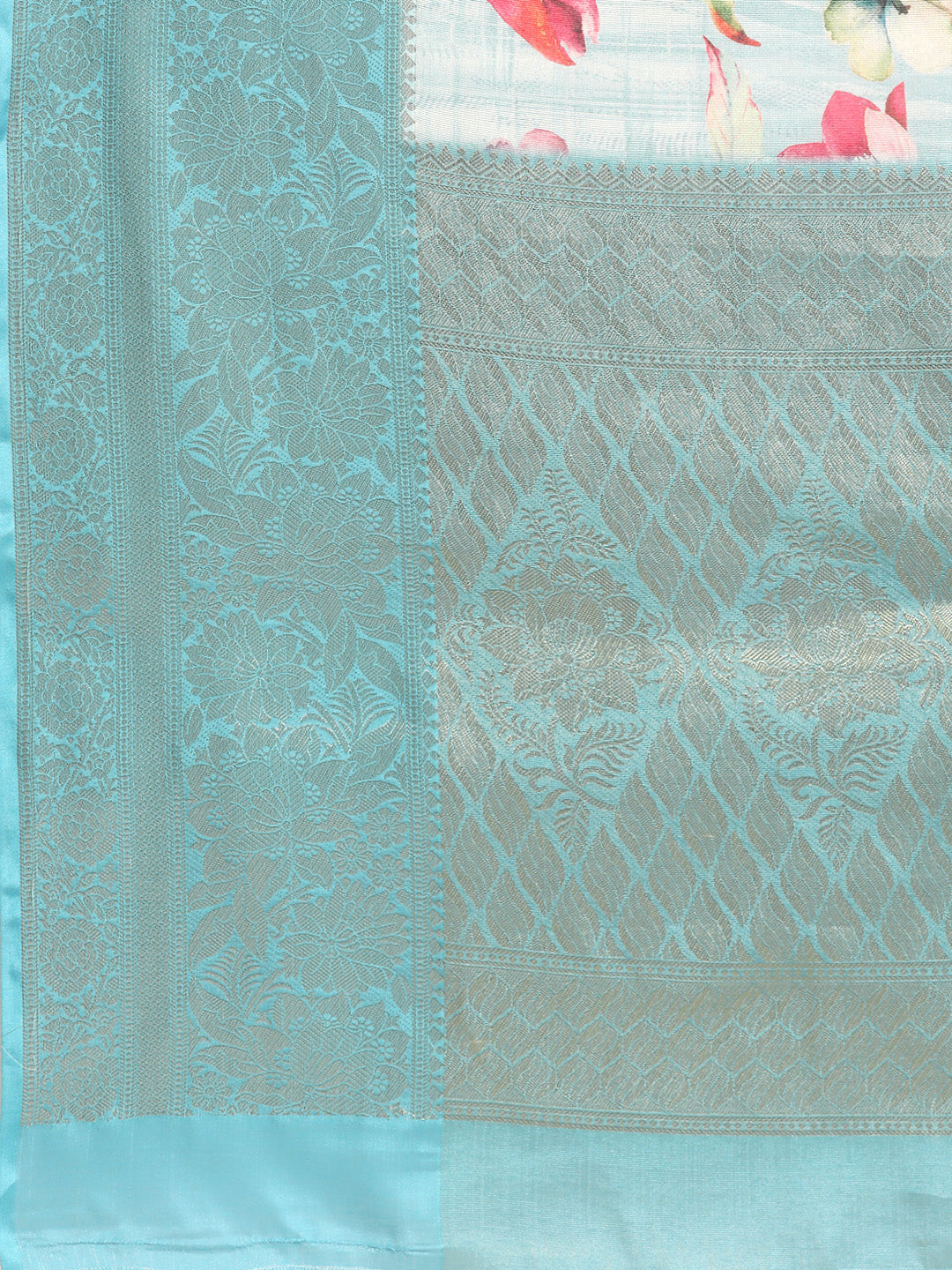 Tissue Silk Zari Woven Digital Printed Saree