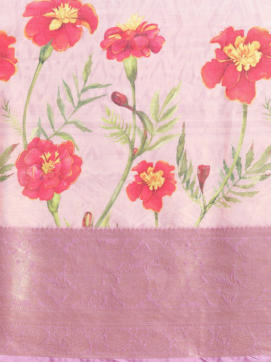 Tissue Silk Zari Woven Digital Printed Saree