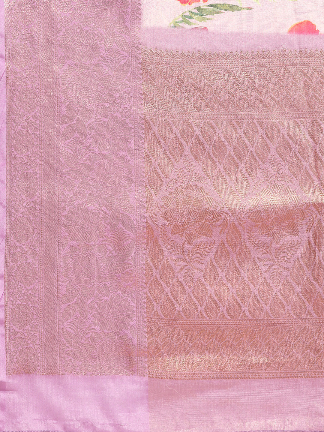 Tissue Silk Zari Woven Digital Printed Saree