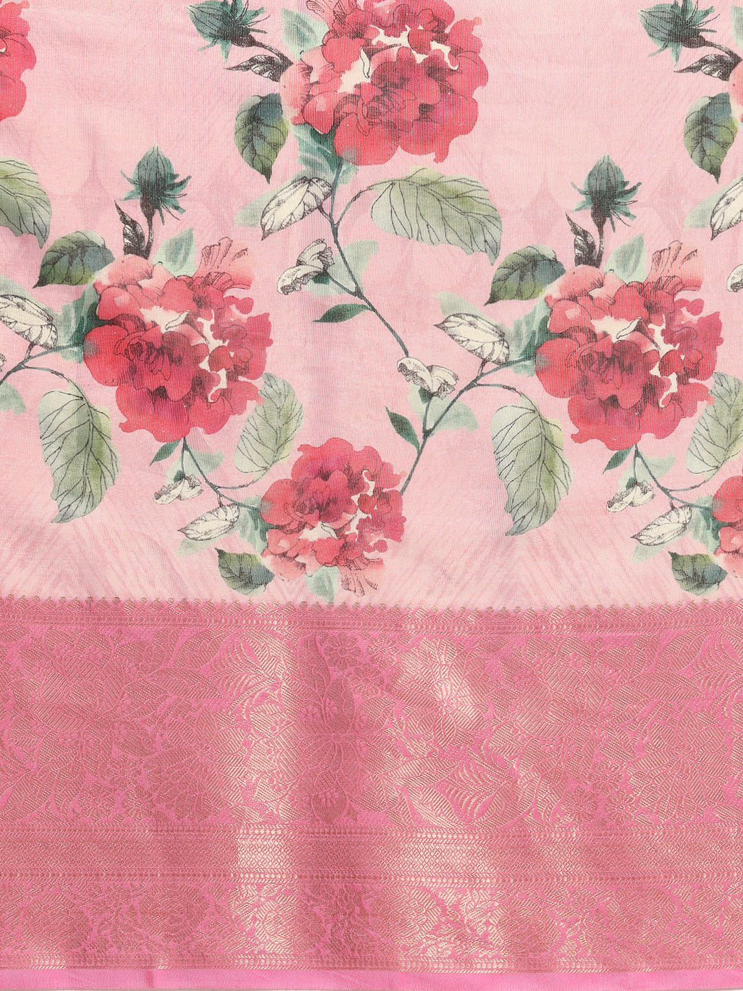 Tissue Silk Zari Woven Digital Printed Saree