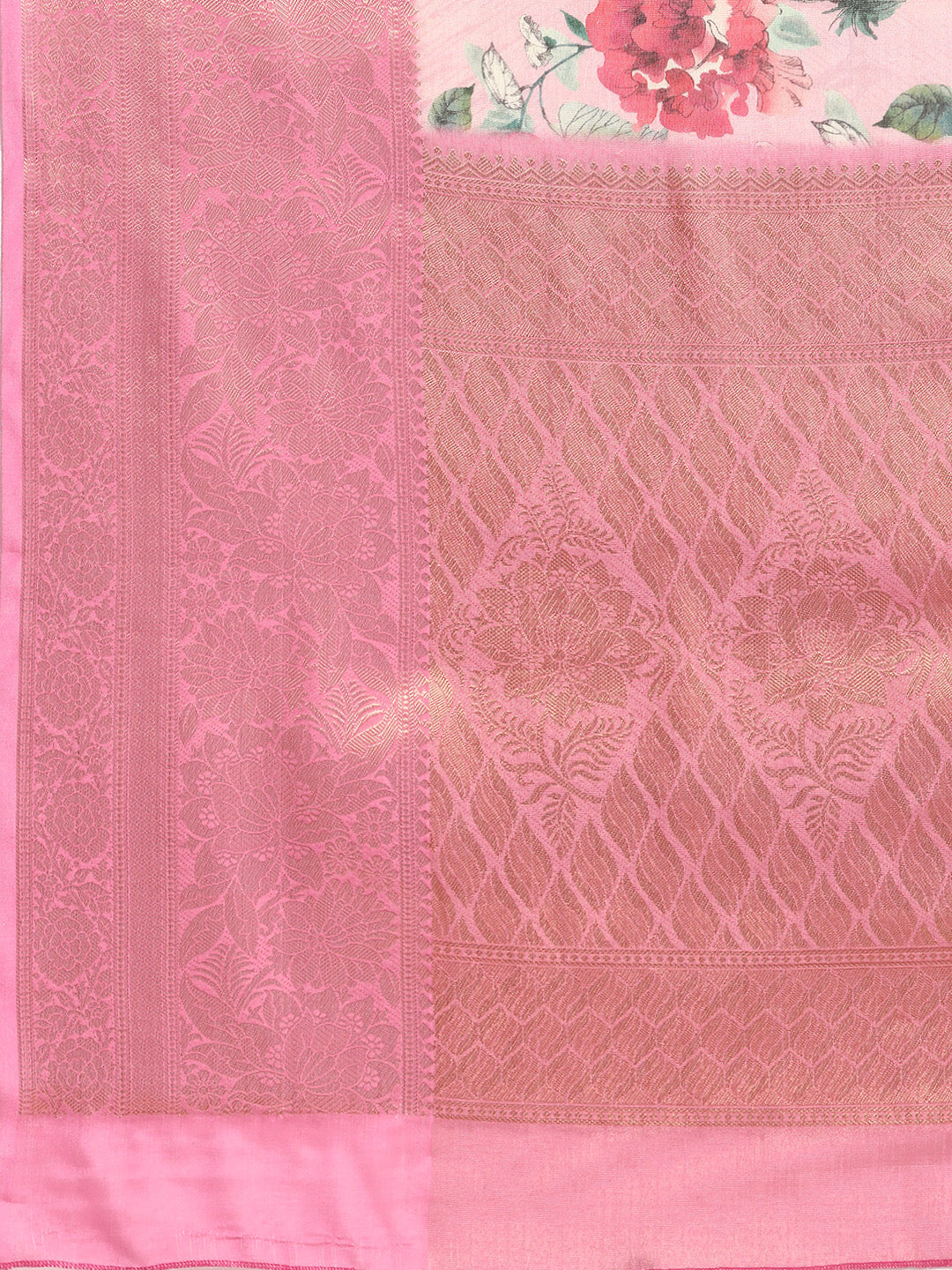 Tissue Silk Zari Woven Digital Printed Saree