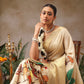 Tussar Silk Pichwai Printed Saree Woven Pallu With Brocade Blouse