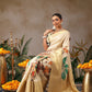 Tussar Silk Pichwai Printed Saree Woven Pallu With Brocade Blouse