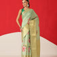 Tussar Silk Pichwai Printed Saree Woven Pallu With Brocade Blouse