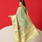 Tussar Silk Pichwai Printed Saree Woven Pallu With Brocade Blouse