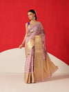 Tussar Silk Pichwai Printed Saree Woven Pallu With Brocade Blouse