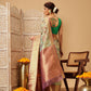 Animal & Floral Digital Printed Muga Silk Saree