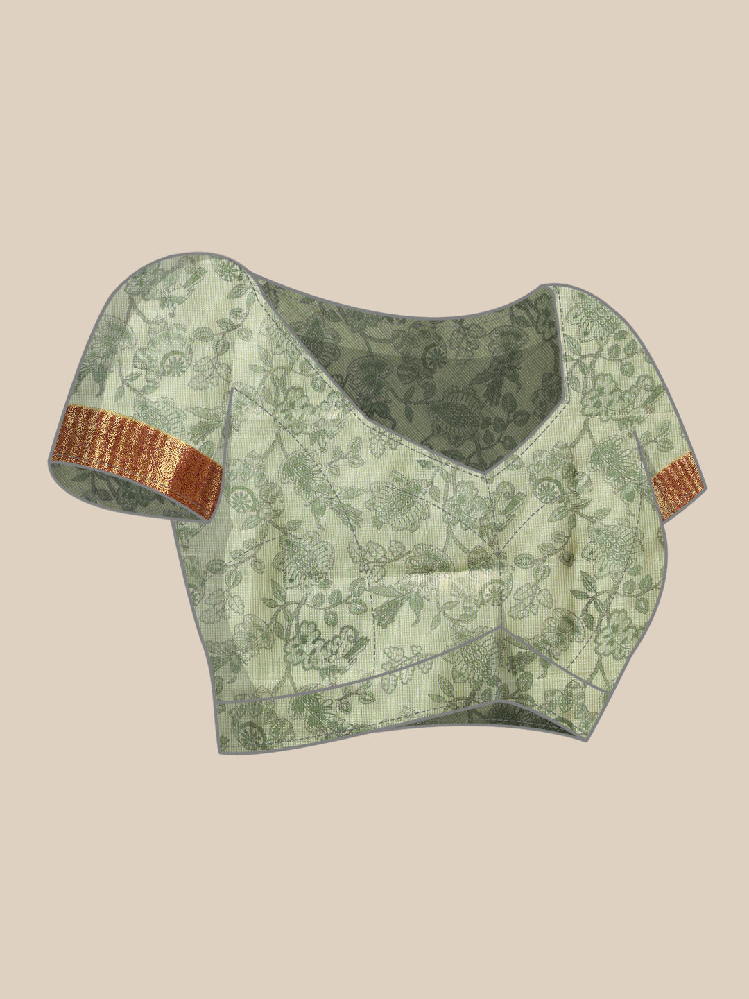 Animal & Floral Digital Printed Muga Silk Saree