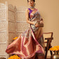 Animal & Floral Digital Printed Muga Silk Saree