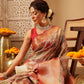 Animal & Floral Digital Printed Muga Silk Saree
