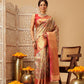 Animal & Floral Digital Printed Muga Silk Saree
