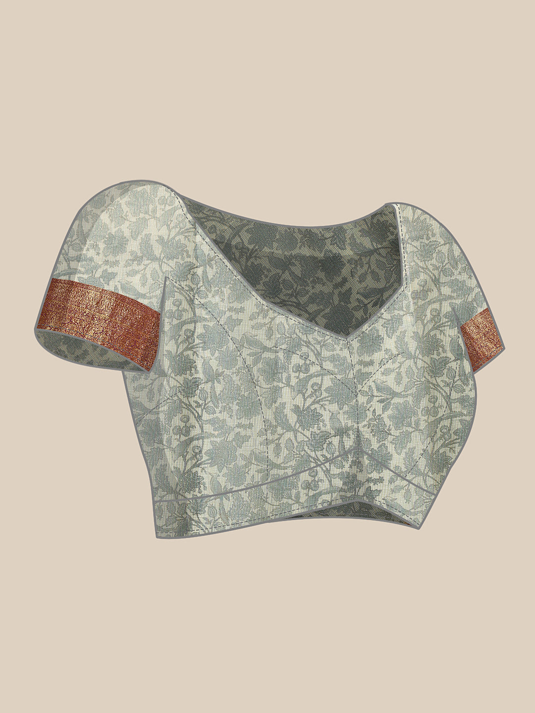 Animal & Floral Digital Printed Muga Silk Saree