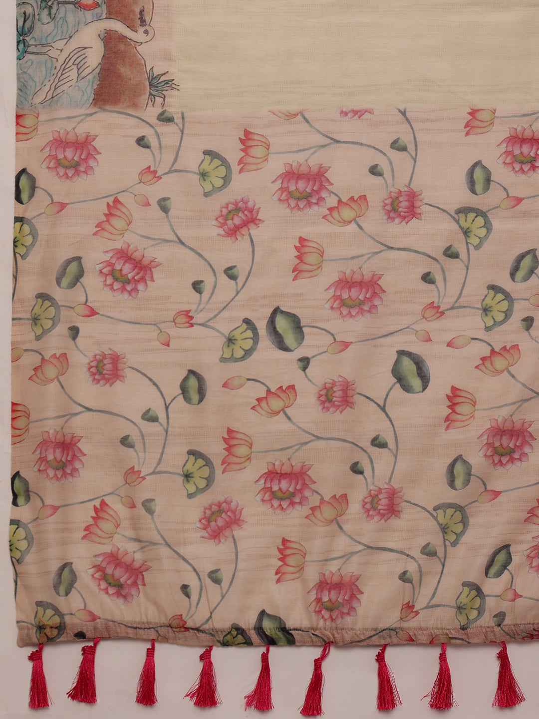 Kalamkari Cotton Blend Printed Saree