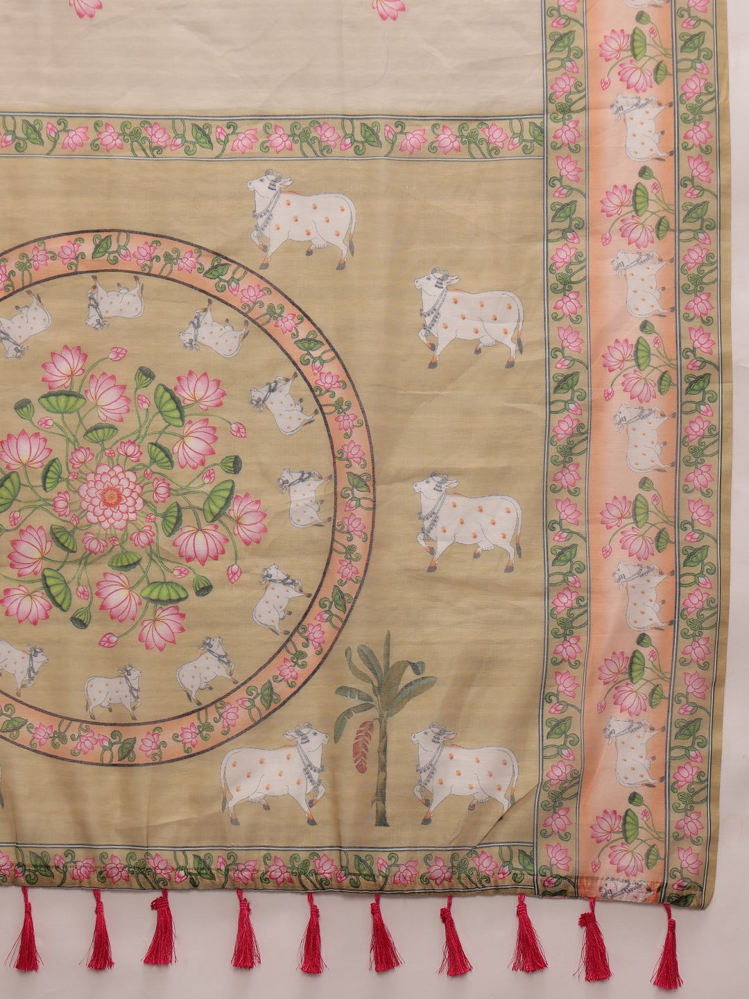 Kalamkari Cotton Blend Printed Saree