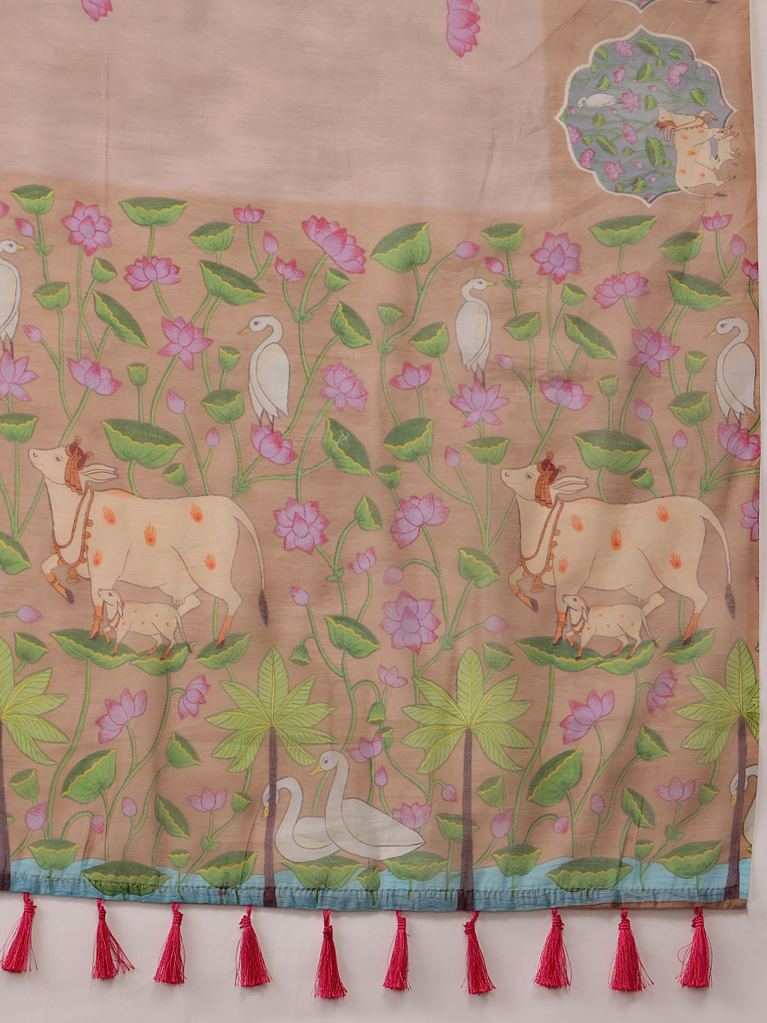 Kalamkari Cotton Blend Printed Saree