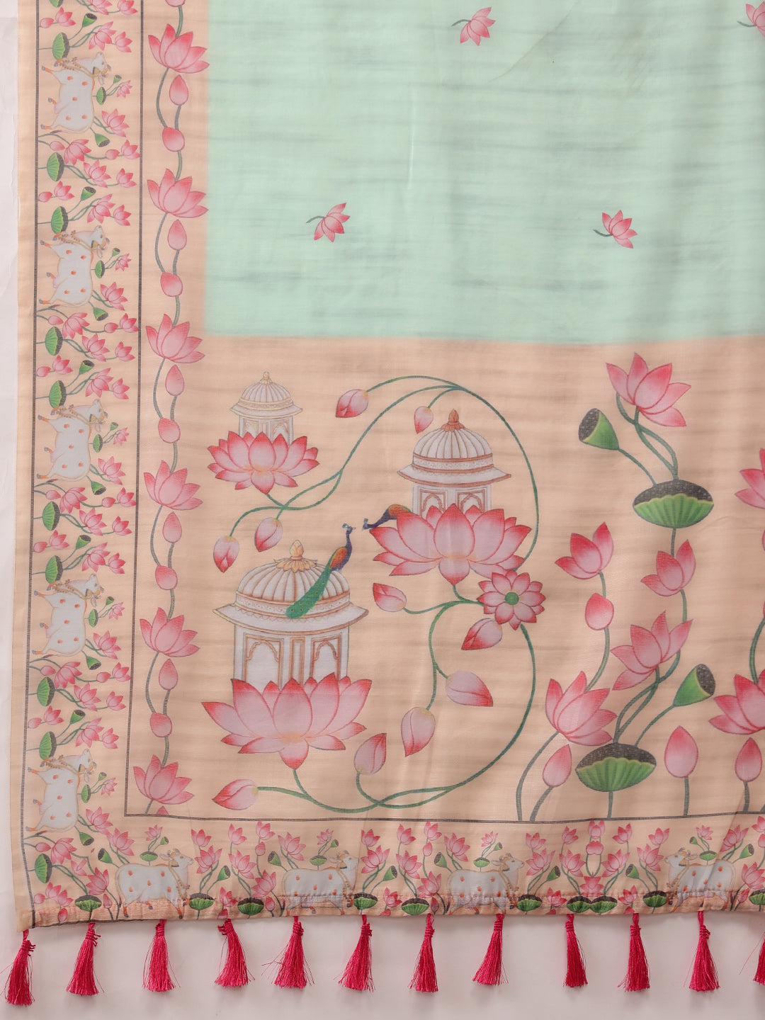 Kalamkari Cotton Blend Printed Saree