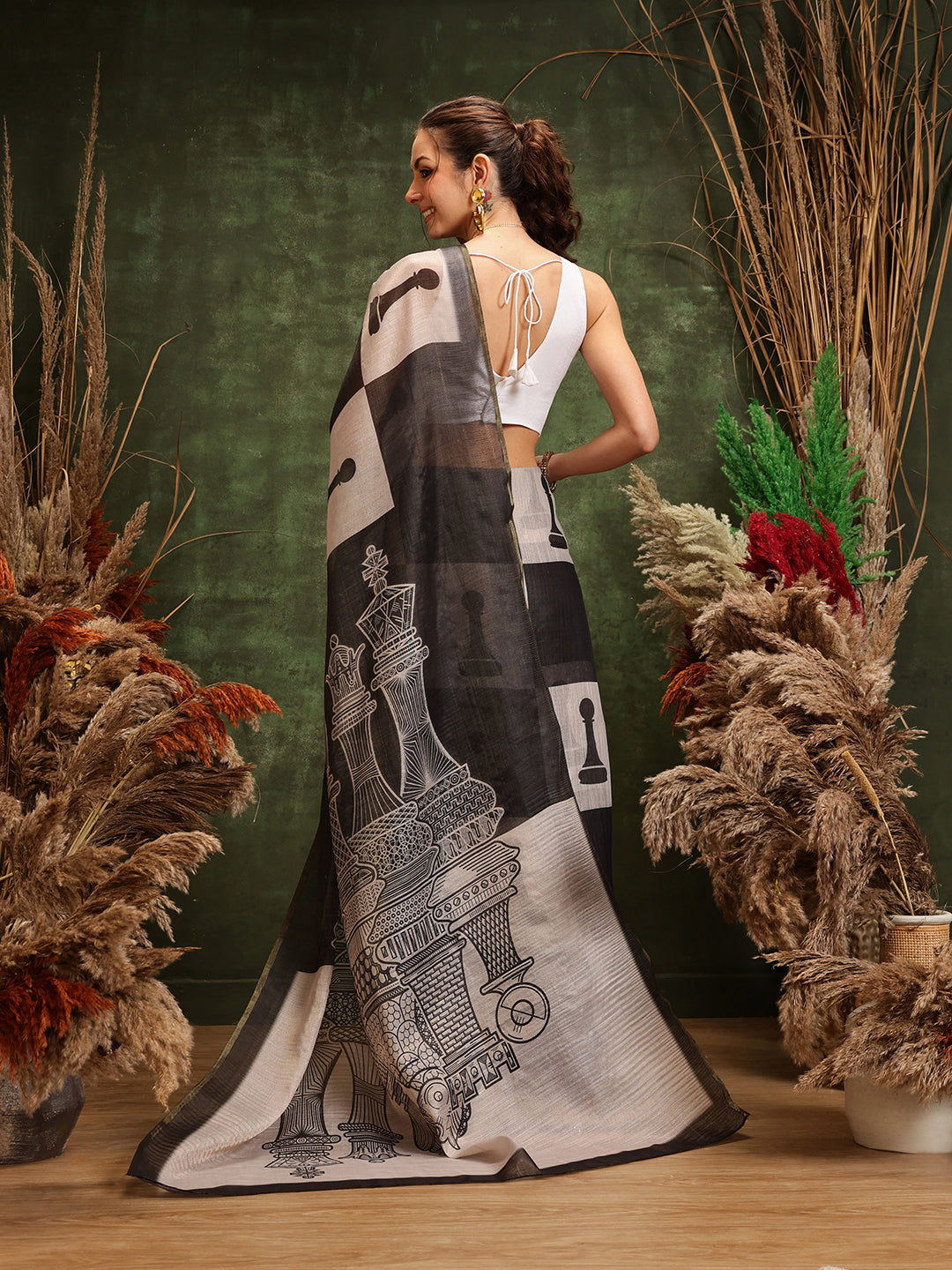 Women's Digital Printed Chanderi Saree