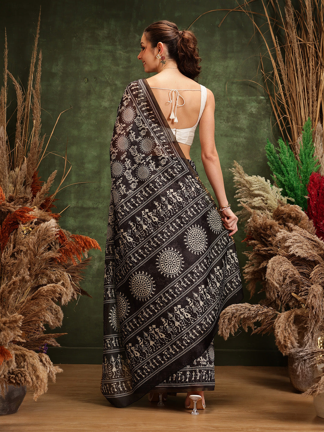 Women's Digital Printed Chanderi Saree