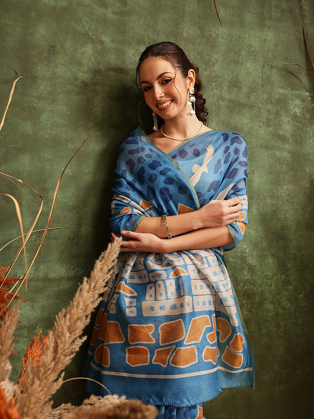 Women's Digital Printed Chanderi Saree