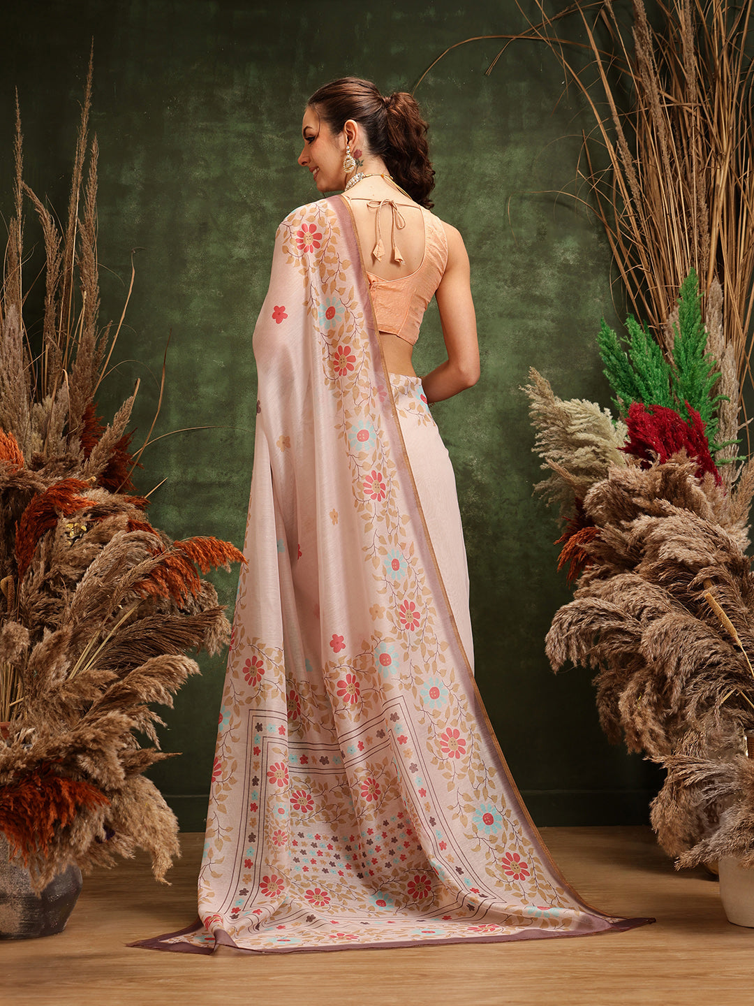 Women's Digital Printed Chanderi Saree