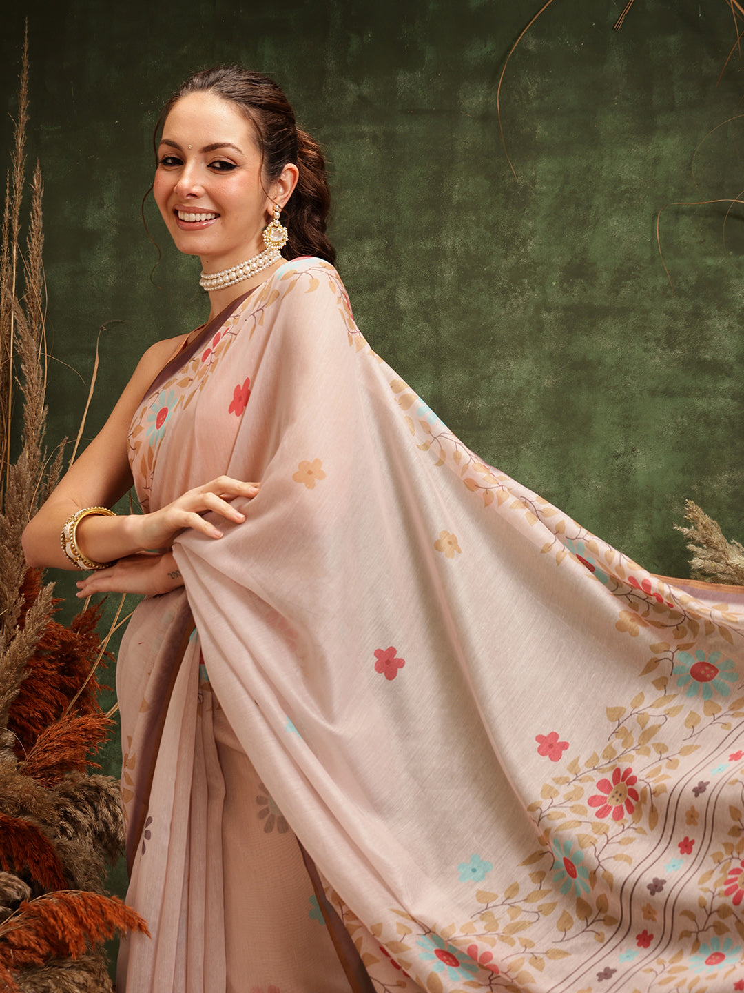 Women's Digital Printed Chanderi Saree