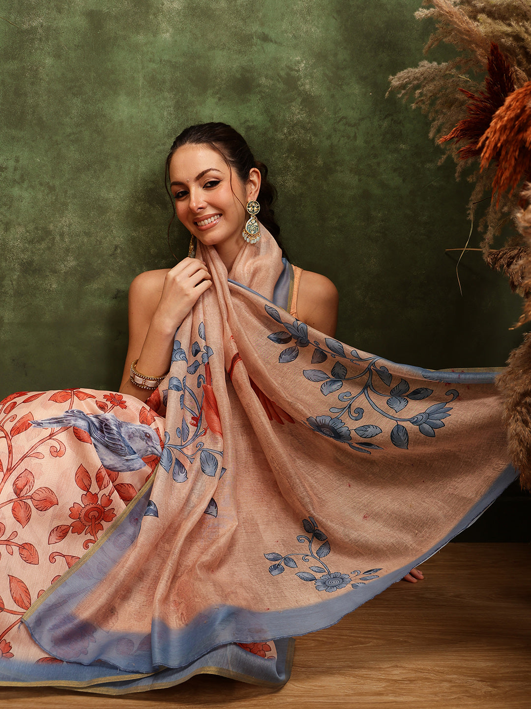 Women's Digital Printed Chanderi Saree