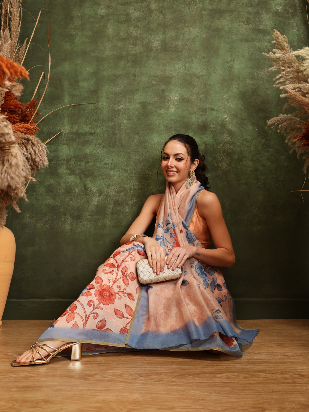 Women's Digital Printed Chanderi Saree