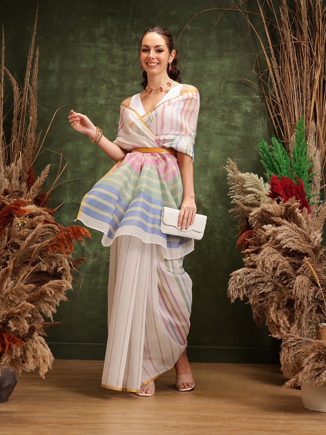 Women's Digital Printed Chanderi Saree