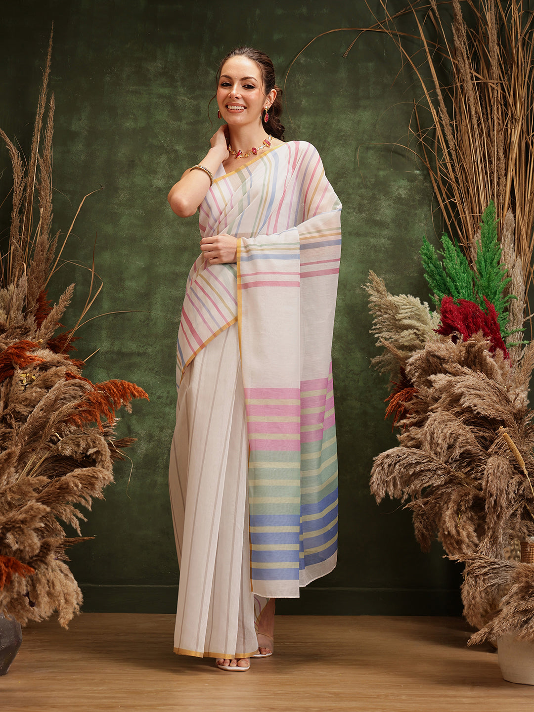 Women's Digital Printed Chanderi Saree