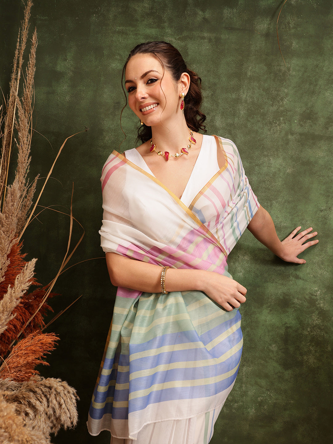Women's Digital Printed Chanderi Saree