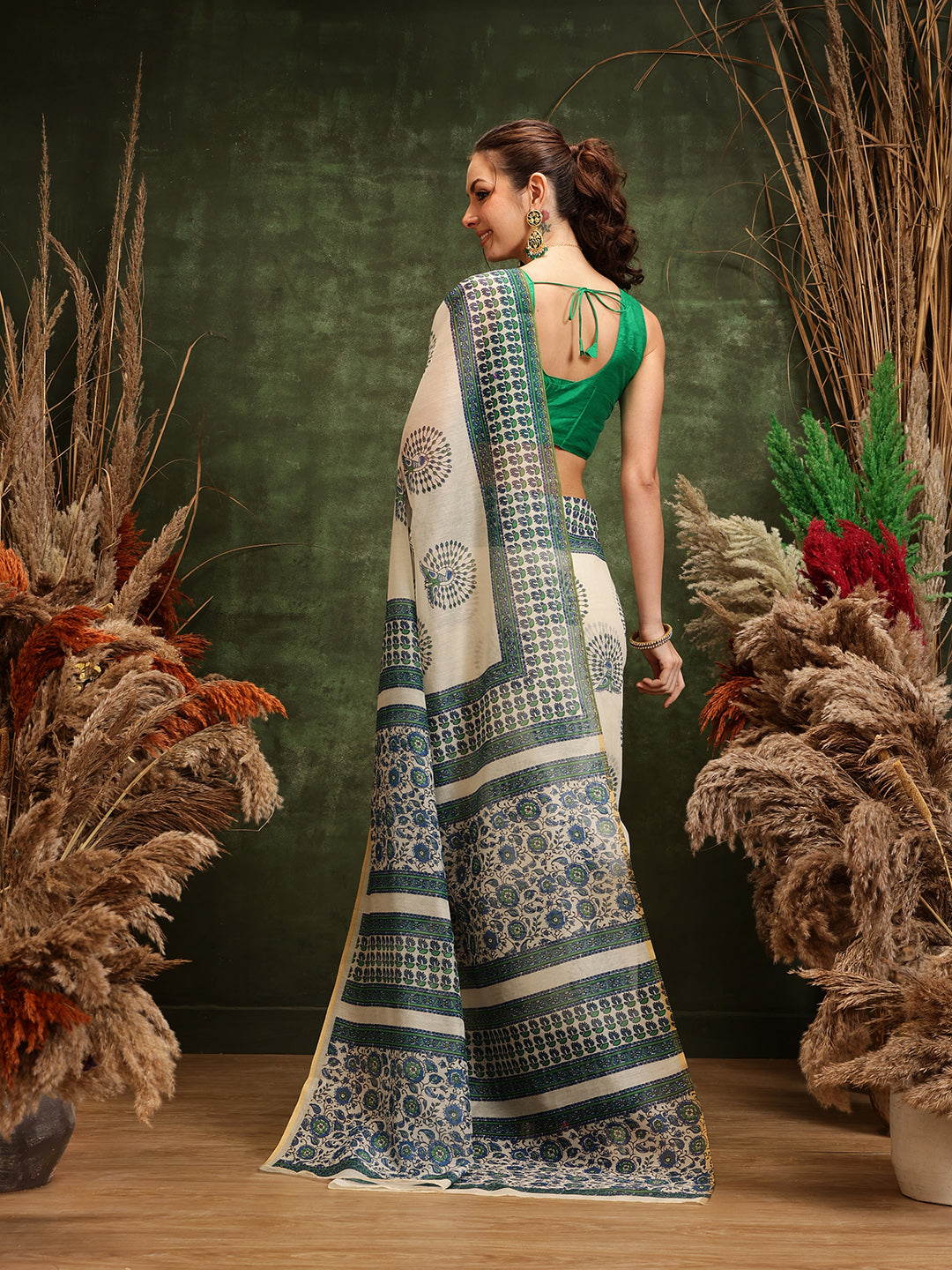 Women's Digital Printed Chanderi Saree