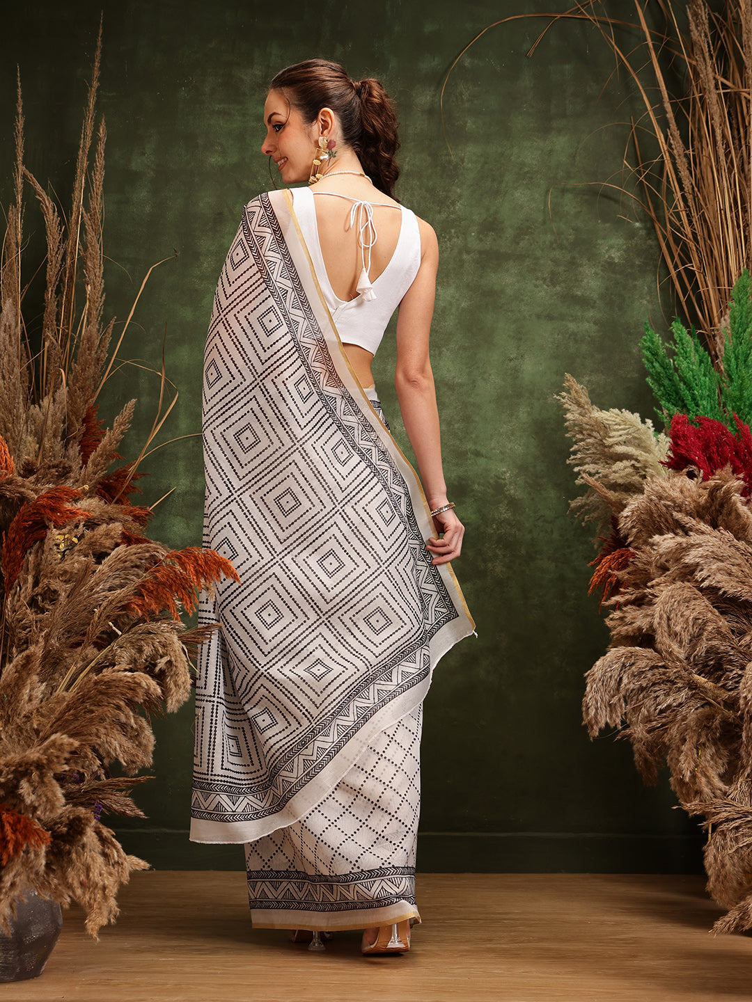 Women's Digital Printed Chanderi Saree