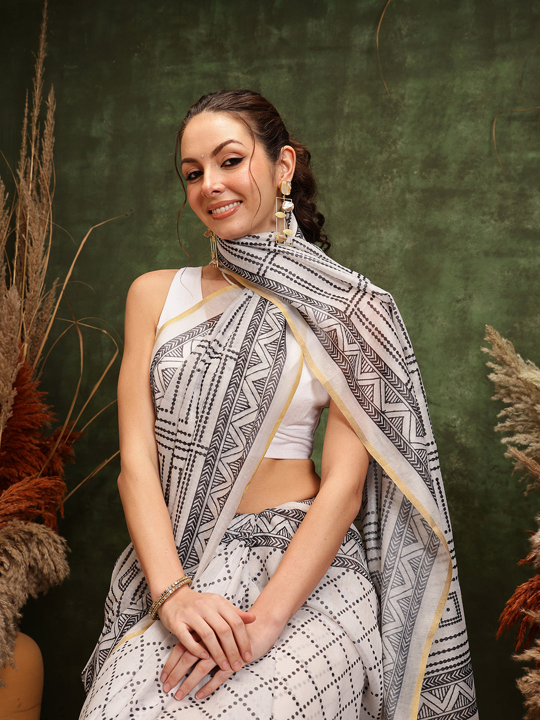 Women's Digital Printed Chanderi Saree