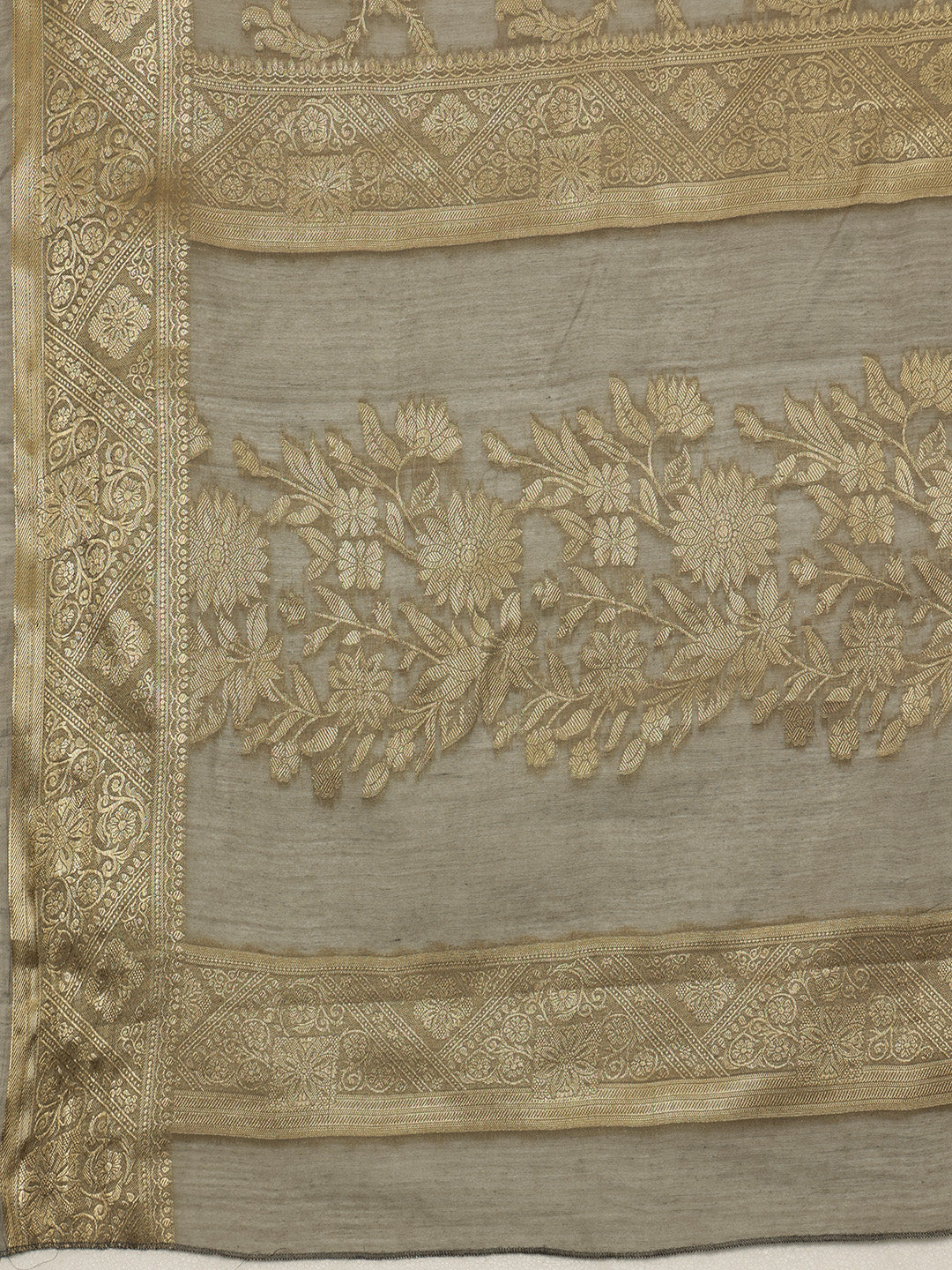 Cotton Blend Floral Woven Saree