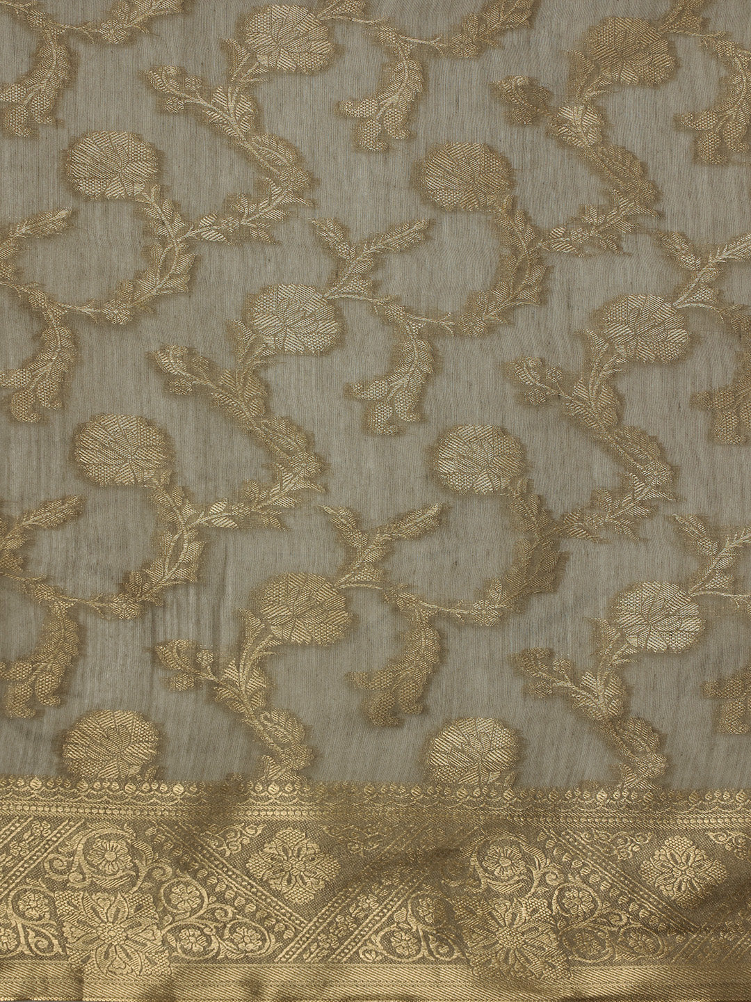 Cotton Blend Floral Woven Saree